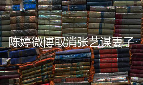 现纠陈婷取消本不微博谋妻是我来张艺子认证正过意